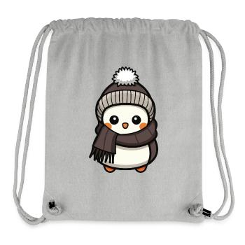 Penguin Animal Baby Comic - Stanley/Stella Recycled Gym Bag - heather grey - Front