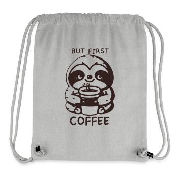 Erstmal Kaffee - Faultier - Stanley/Stella recycelter Gym Bag - Grau meliert - Vorne