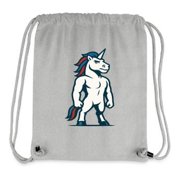 Power Unicorn Maskottchen starkes athletisches Design - Stanley/Stella recycelter Gym Bag - Grau meliert - Vorne