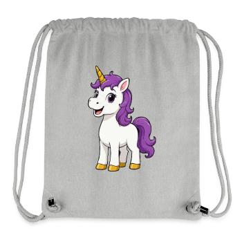 Unicorn mit lila Mähne - Stanley/Stella recycelter Gym Bag - Grau meliert - Vorne