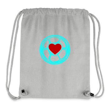 Soccer Heart Icon - Stanley/Stella Recycled Gym Bag - heather grey - Front