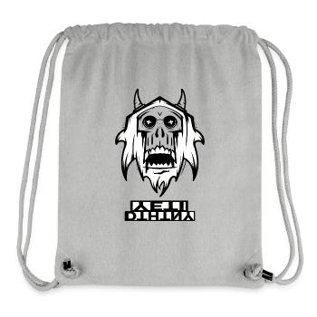 Schwarzer Totenkopf mit Kapuzen-Schatten - Stanley/Stella recycelter Gym Bag - Grau meliert - Vorne