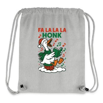 Fa La La La Honk Weihnachtsgans Lustiges Design - Stanley/Stella recycelter Gym Bag - Grau meliert - Vorne