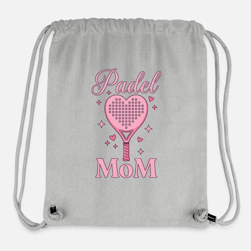 Padel Mom Heart Paddle - Sac à cordon recyclé Stanley/Stella - gris chiné