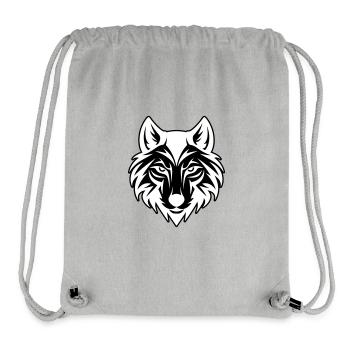 Wolf Kopf - Stanley/Stella recycelter Gym Bag - Grau meliert - Vorne