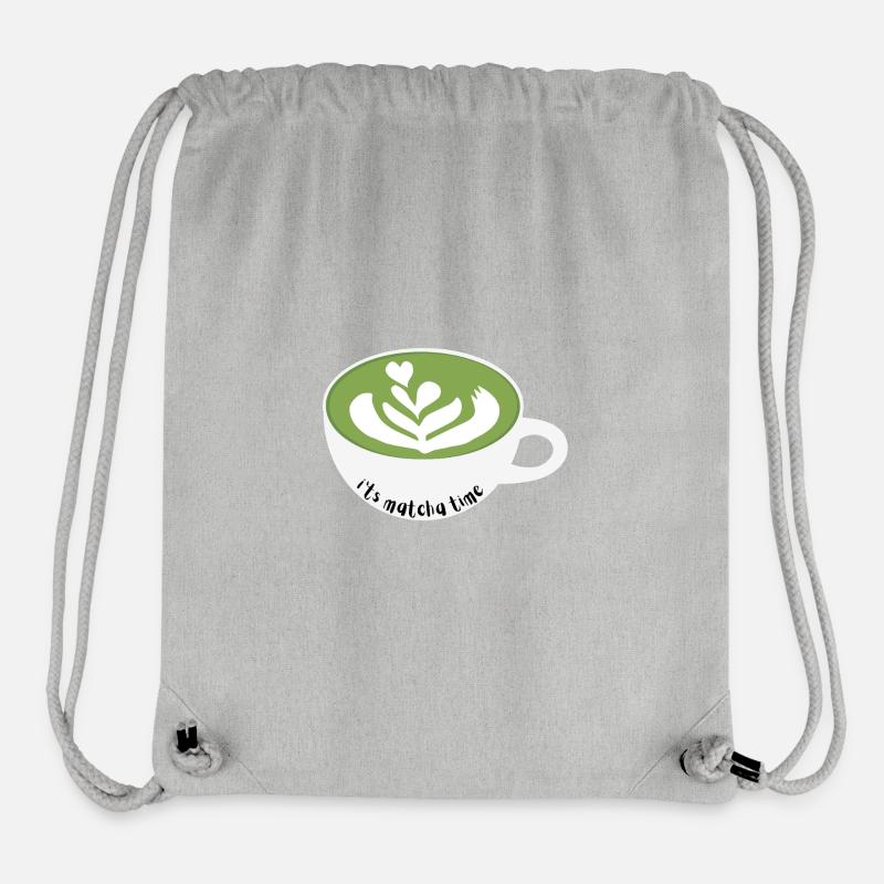 Tasse Matcha Time Latte Art - Sac à cordon recyclé Stanley/Stella - gris chiné