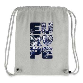 Europen Map inside Bold 'EUROPE' letters, Blue - Stanley/Stella Recycled Gym Bag - heather grey - Front