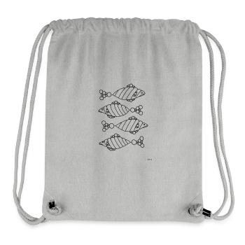 Eyecatcher Fische Sternzeichen abstrakt, schwarz - Stanley/Stella recycelter Gym Bag - Grau meliert - Vorne
