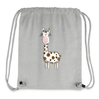 Crazy Lama - Lamas - Alpaka - Comic - Geschenk - Stanley/Stella recycelter Gym Bag - Grau meliert - Vorne