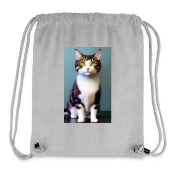 Domestic short haired cat waits for eating - Stanley/Stella Recycled Gym Bag - heather grey - Front
