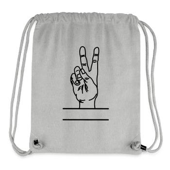Textraum mit Handgeste Frieden - Stanley/Stella recycelter Gym Bag - Grau meliert - Vorne