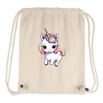 Licorne Unicorn Kawaii - Sac à cordon recyclé Stanley/Stella - blanc naturel - Devant