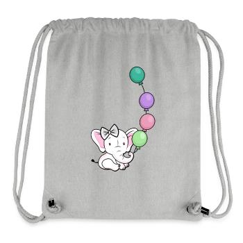 Éléphant ballon avec arc - Sac à cordon recyclé Stanley/Stella - gris chiné - Devant