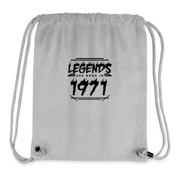 1971 - Jahrgang 1971 - Baujahr 1971 - Stanley/Stella recycelter Gym Bag - Grau meliert - Vorne