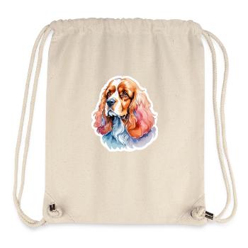 Cocker américain Épagneul Aquarelles - Sac à cordon recyclé Stanley/Stella - blanc naturel - Devant