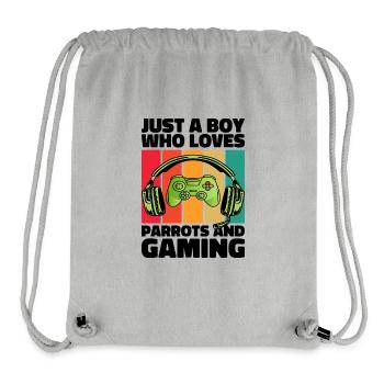 Gamer & Parrots: Video Games & Colorful Adventure - Stanley/Stella Recycled Gym Bag - heather grey - Front