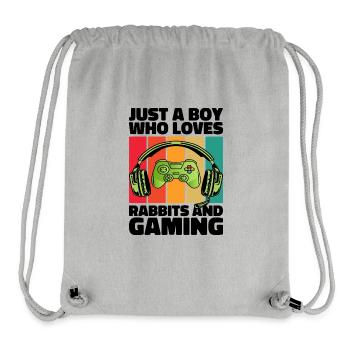 Gamer & Rabbits: Video Games & Leaping Adventure - Stanley/Stella Recycled Gym Bag - heather grey - Front