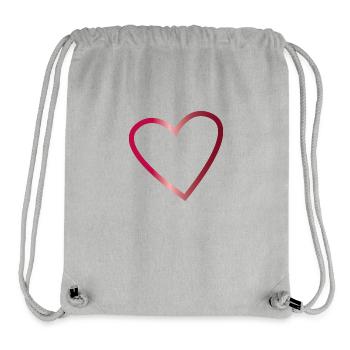 Herz Kontur in Rubin Rot - Stanley/Stella recycelter Gym Bag - Grau meliert - Vorne