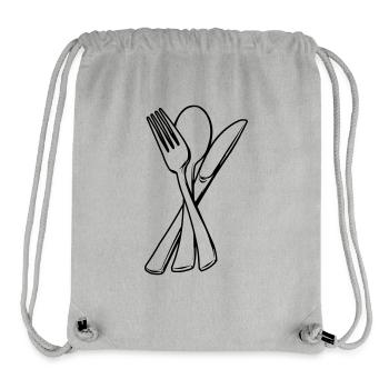 Knife fork and spoon transparent - Stanley/Stella Recycled Gym Bag - heather grey - Front