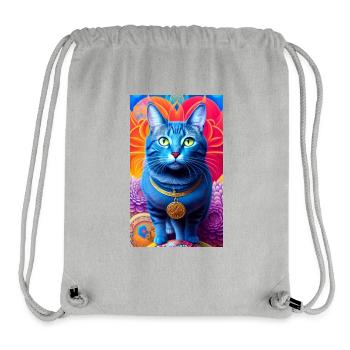 Lovely domestic short haired cat - Stanley/Stella Recycled Gym Bag - heather grey - Front