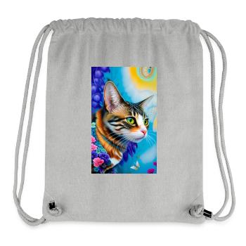 Marvellous domestic short haired cat - Stanley/Stella Recycled Gym Bag - heather grey - Front