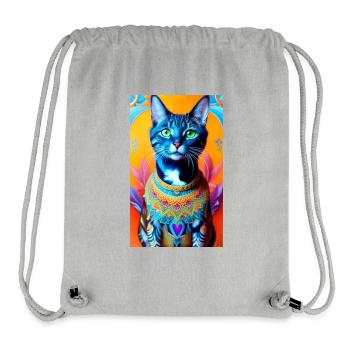 Gorgeus domestic short haired cat - Stanley/Stella Recycled Gym Bag - heather grey - Front