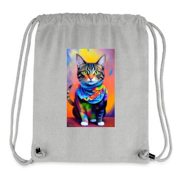 Fabulous domestic short haired cat - Stanley/Stella Recycled Gym Bag - heather grey - Front