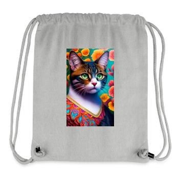 Domestic short haired cat in lovely colors - Stanley/Stella Recycled Gym Bag - heather grey - Front