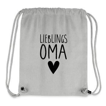 Lieblings Oma Herz - Stanley/Stella recycelter Gym Bag - Grau meliert - Vorne