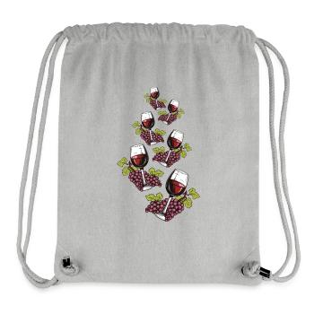 Wine Glass Grapes Wine - Stanley/Stella Recycled Gym Bag - heather grey - Front