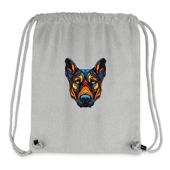 Doberman Dog Portrait - Stanley/Stella Recycled Gym Bag - heather grey - Front