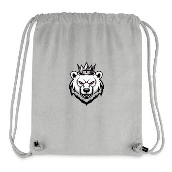 Ours polaire Portrait Animal Tête d’ours polaire Couronne - Sac à cordon recyclé Stanley/Stella - gris chiné - Devant
