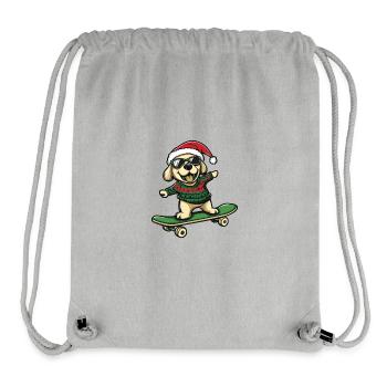 Labrador Dog Christmas Skateboard - Stanley/Stella Recycled Gym Bag - heather grey - Front