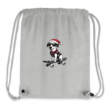 Whippet Hund Weihnachten Skateboard - Stanley/Stella recycelter Gym Bag - Grau meliert - Vorne