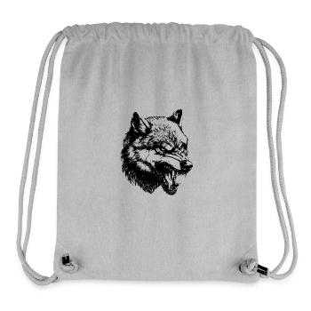 Wolf Kopf - Stanley/Stella recycelter Gym Bag - Grau meliert - Vorne