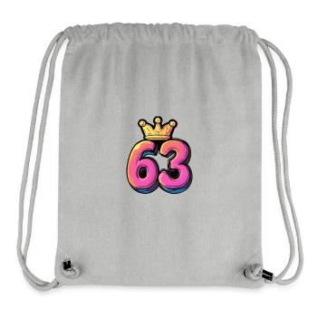 63 Zahl Krone - Stanley/Stella recycelter Gym Bag - Grau meliert - Vorne