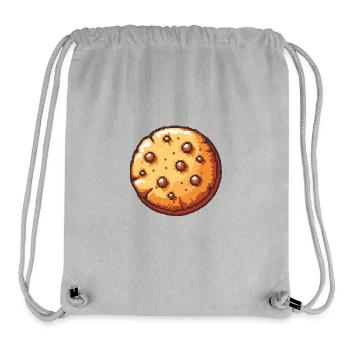Icône du pixel des cookies - Sac à cordon recyclé Stanley/Stella - gris chiné - Devant
