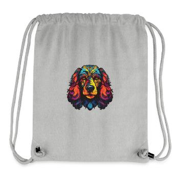 Caniche chien portrait - Sac à cordon recyclé Stanley/Stella - gris chiné - Devant