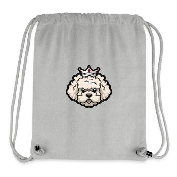 Caniche Chien Couronne - Sac à cordon recyclé Stanley/Stella - gris chiné - Devant
