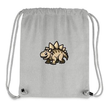 Bande dessinée Dinosaure Stégosaure - Sac à cordon recyclé Stanley/Stella - gris chiné - Devant