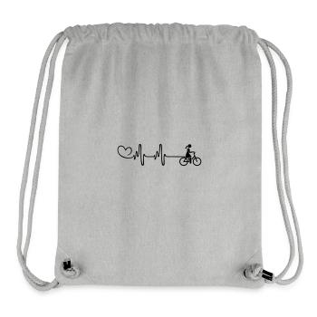 Battement de cœur du vélo - Sac à cordon recyclé Stanley/Stella - gris chiné - Devant