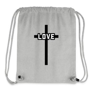 Croix Amour Chrétien Symbole Jésus - Sac à cordon recyclé Stanley/Stella - gris chiné - Devant