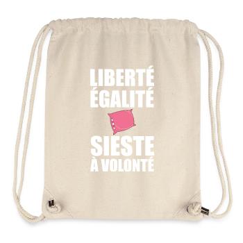 Freiheit Gleichheit Nickerchen nach Belieben lustig Französisch - Stanley/Stella recycelter Gym Bag - Naturweiß - Vorne