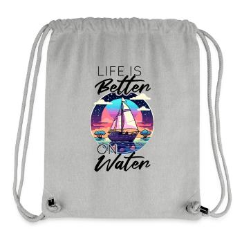 La vie est plus belle sur l’eau - Voilier - Sac à cordon recyclé Stanley/Stella - gris chiné - Devant