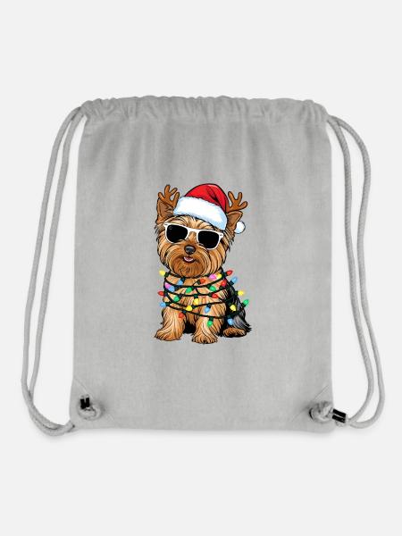 Christmas Yorkshire Terrier - Stanley/Stella Recycled Gym Bag - heather grey