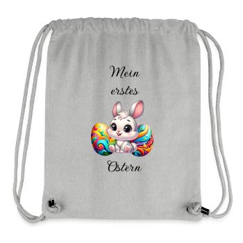 Première Pâques Enfants / Bébé - Sac à cordon recyclé Stanley/Stella - gris chiné - Devant