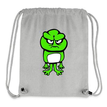 frog angry angry angry angry unhappy upset cute - Stanley/Stella Recycled Gym Bag - heather grey - Front