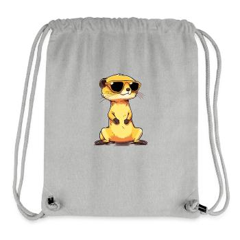 Erdmännchen Mit Sonnenbrille Meerkat - Stanley/Stella recycelter Gym Bag - Grau meliert - Vorne