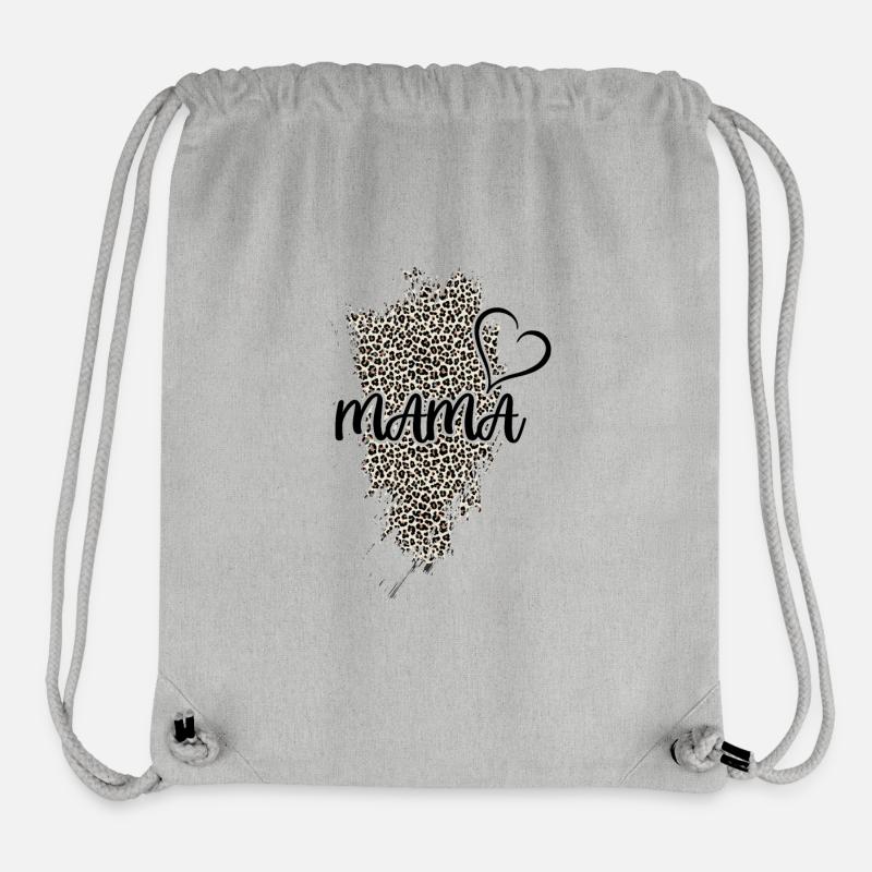 Maman « maman léopard » Maman - Sac à cordon recyclé Stanley/Stella - gris chiné