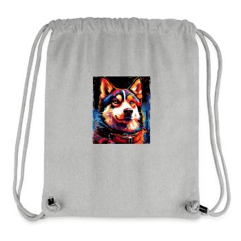 Husky Dog Portrait - Stanley/Stella Recycled Gym Bag - heather grey - Front